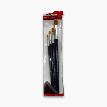Pinceles Talbot planos x 4 unids (#2, #4, #8, #12)